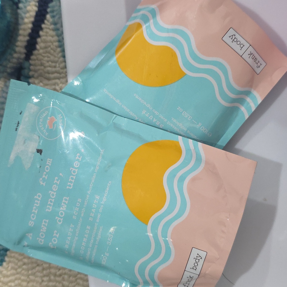Frank Body Blue and Yellow Beauty Scrub